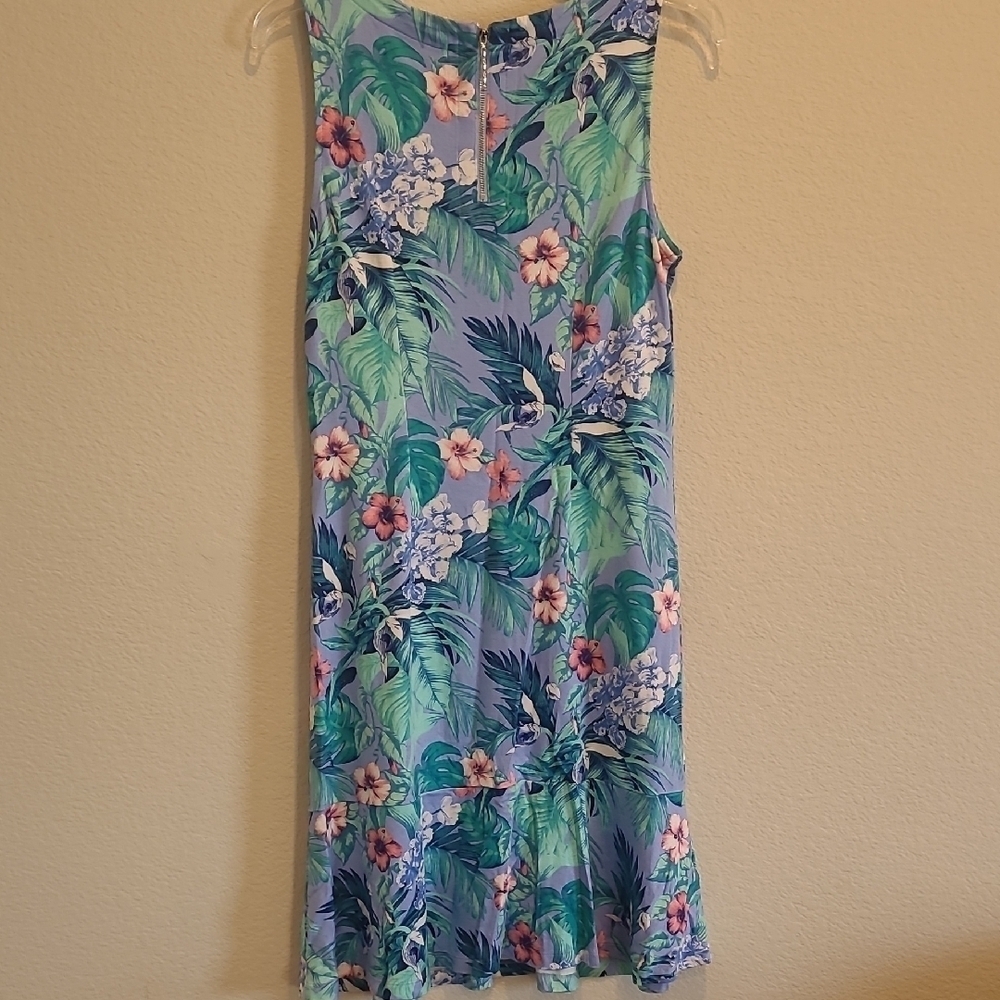 Tommy Bahama Blue Tropical Floral Sleeveless Dress Size M - Picture 6 of 11